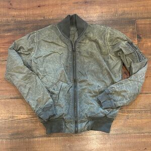Vintage Style Olive Bomber Jacket